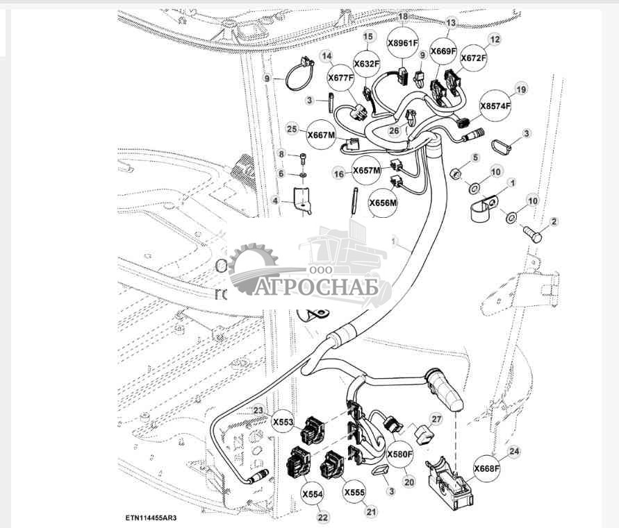 Жгут проводов подлокотника с Ethernet 